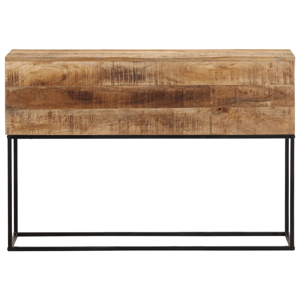 Konsolentisch 110x30x75 cm rohes massives Mangoholz und Eisen