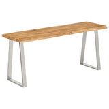 Banc avec bord vivant 105 cm bois d'acacia massif