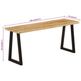 Banc avec bord vivant 105 cm bois de manguier massif