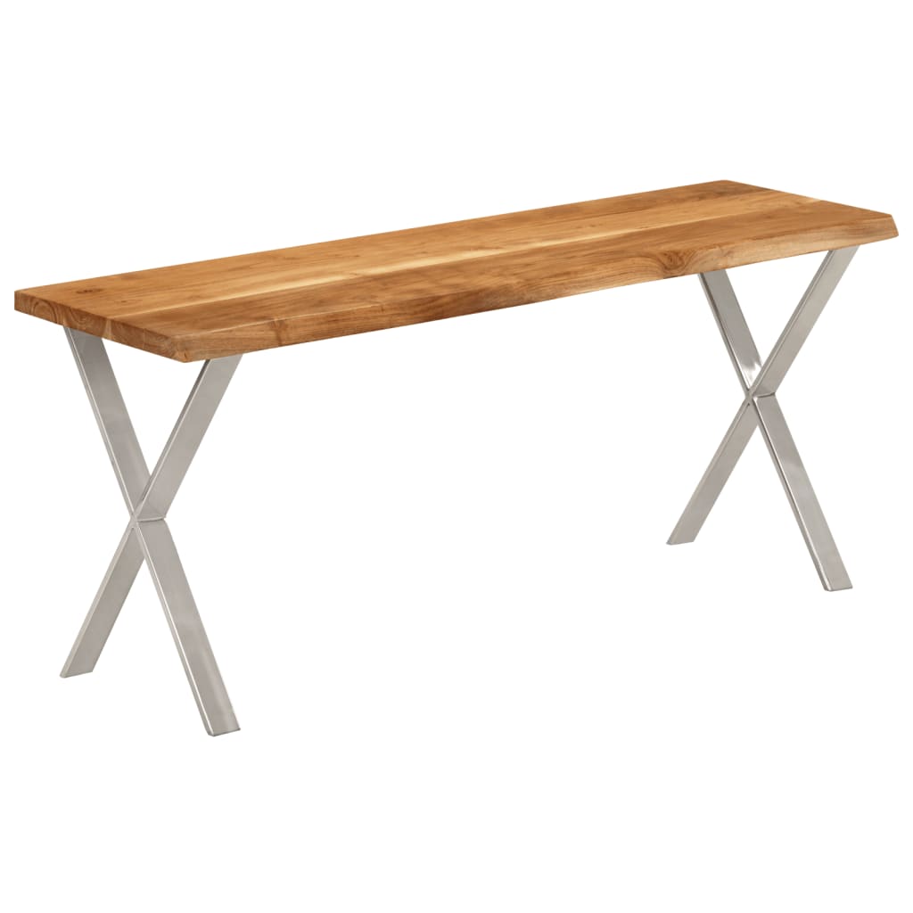 Banc avec bord vivant 105 cm bois d'acacia massif