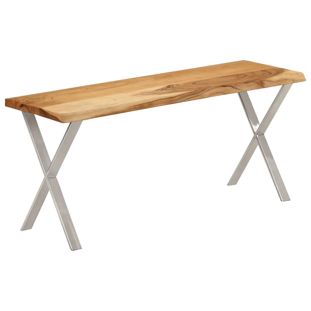 Banc avec bord vivant 105 cm bois d'acacia massif