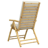 Chaises inclinables de jardin pliantes lot de 4 coussins bambou