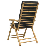 Chaises inclinables de jardin pliantes lot de 4 coussins bambou