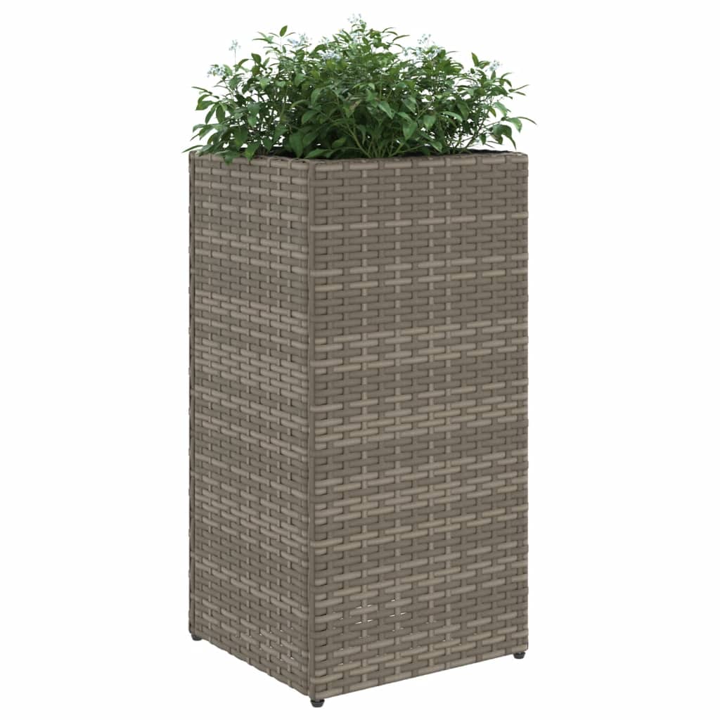 Jardinières 2 pcs gris 30x30x60 cm résine tressée