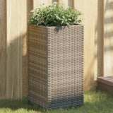 Jardinières 2 pcs gris 30x30x60 cm résine tressée