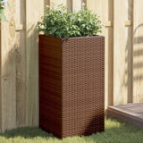 Jardinières 2 pcs marron 40x40x80 cm résine tressée