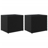 Planters 2 pcs black 36x30x32 cm woven resin