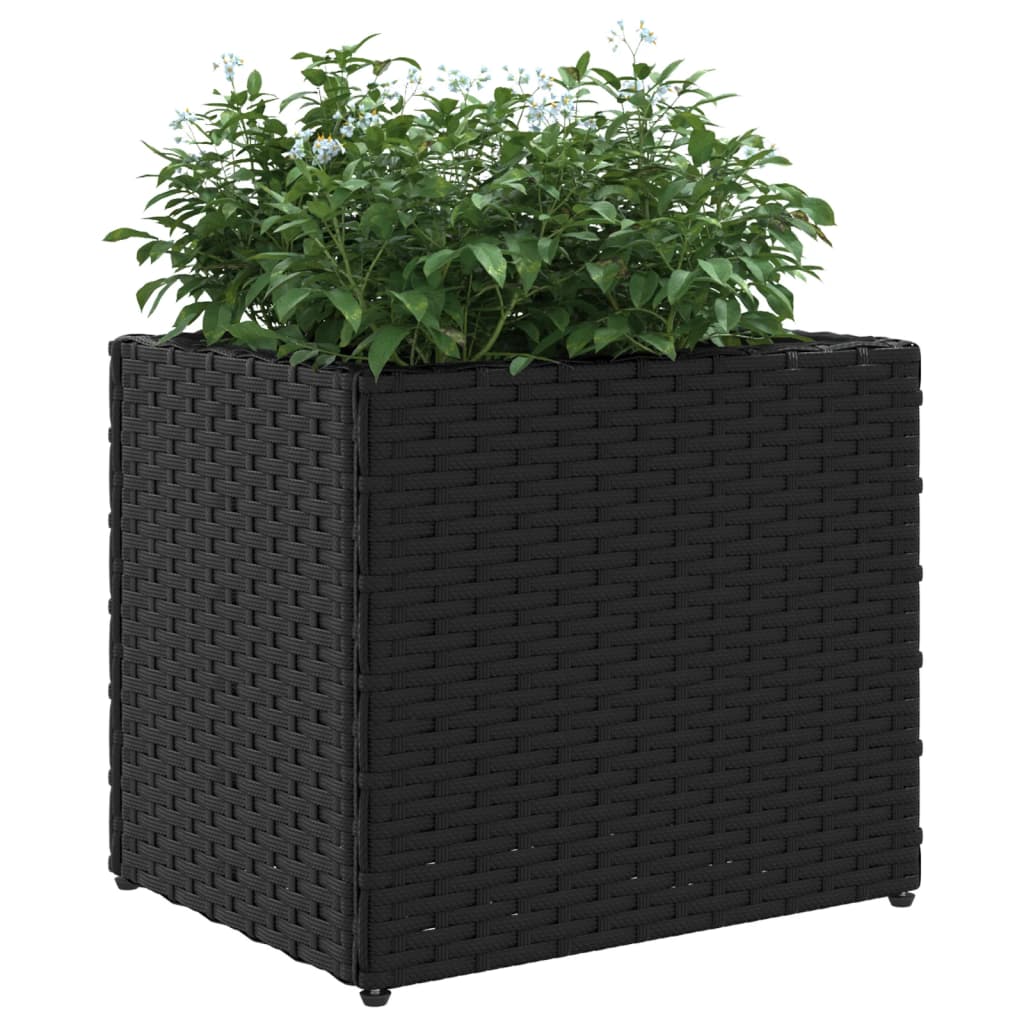 Jardinières 2 pcs noir 36x30x32 cm résine tressée