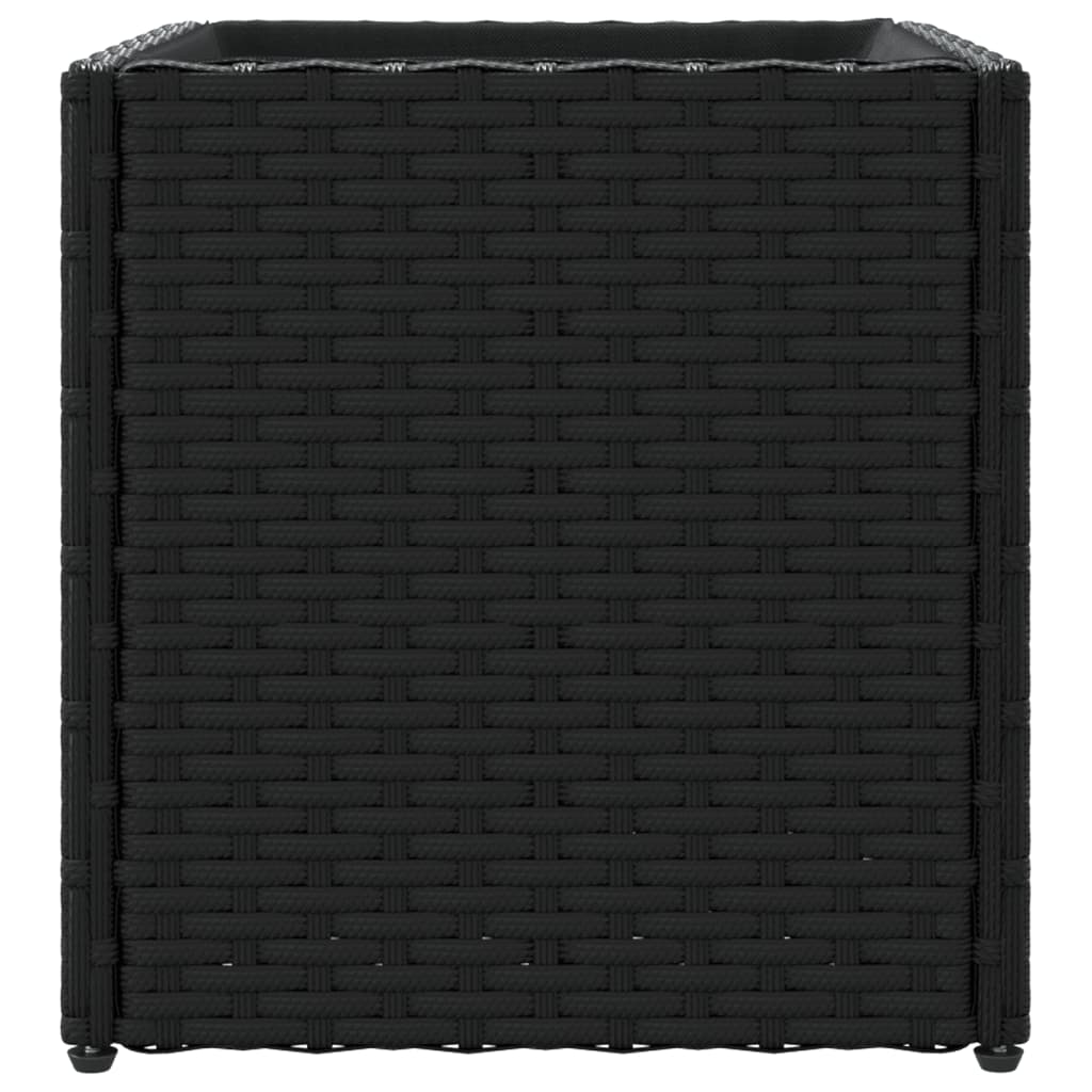 Planters 2 pcs black 36x30x32 cm woven resin