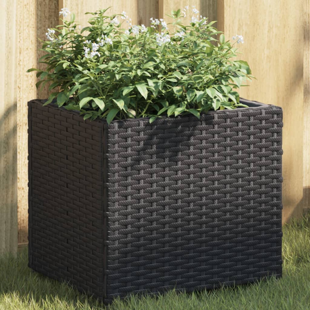 Planters 2 pcs black 36x30x32 cm woven resin