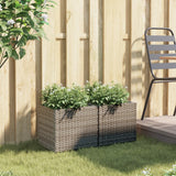 Jardinières 2 pcs gris 36x30x32 cm résine tressée