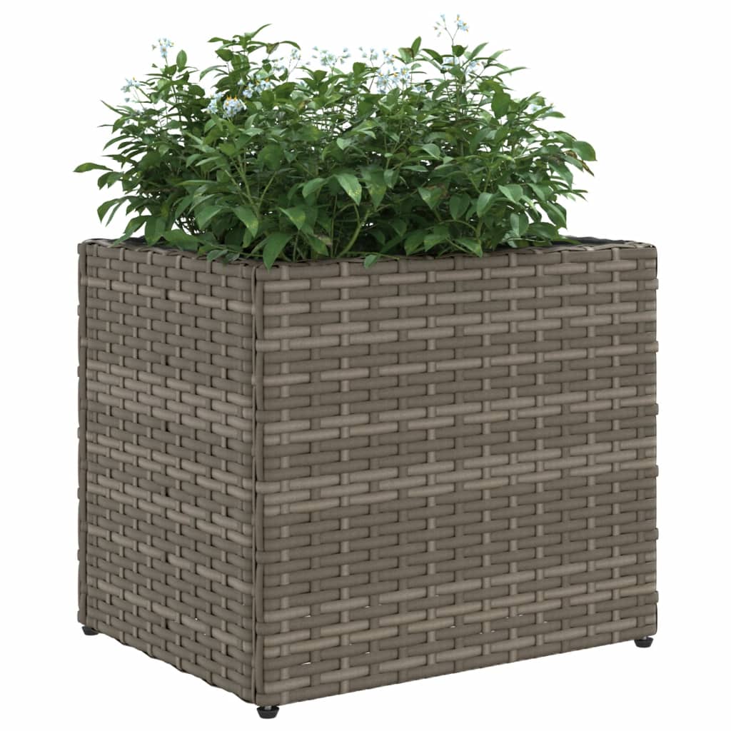 Jardinières 2 pcs gris 36x30x32 cm résine tressée