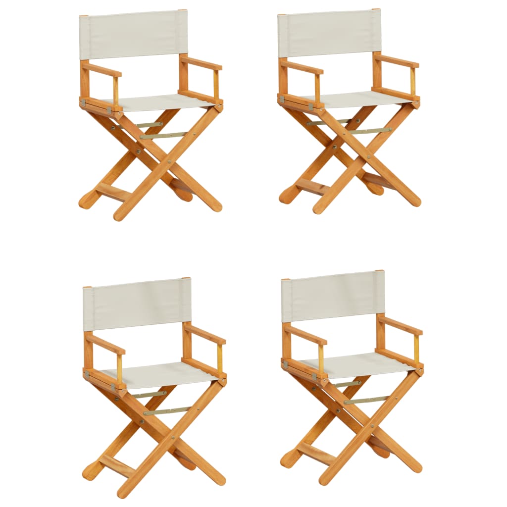 Chaises de jardin pliables lot de 4 blanc crème tissu