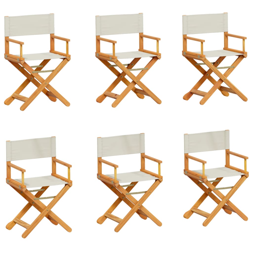 Chaises de jardin pliables lot de 6 blanc crème tissu