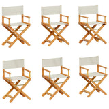 Chaises de jardin pliables lot de 6 blanc crème tissu