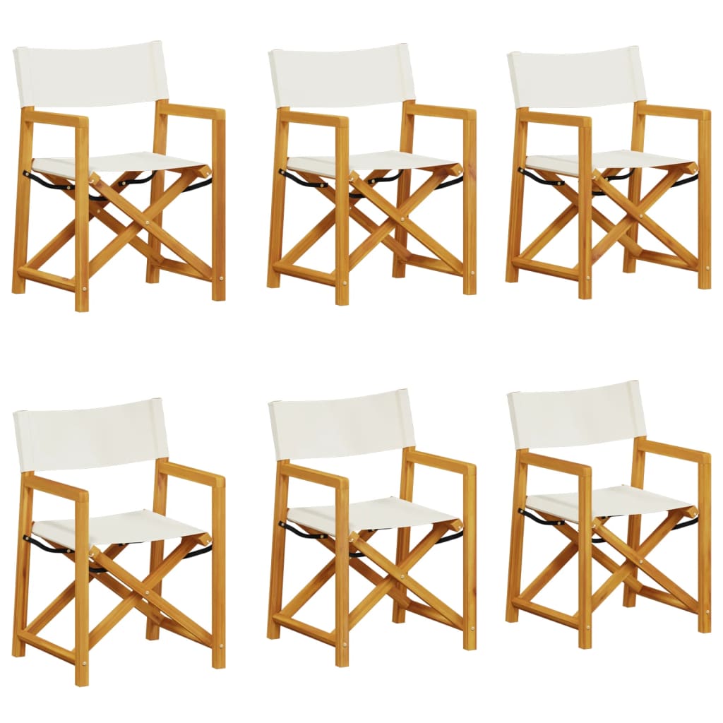 Chaises de jardin pliables lot de 6 blanc crème tissu