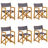 Chaises pliables de jardin lot de 6 gris foncé tissu