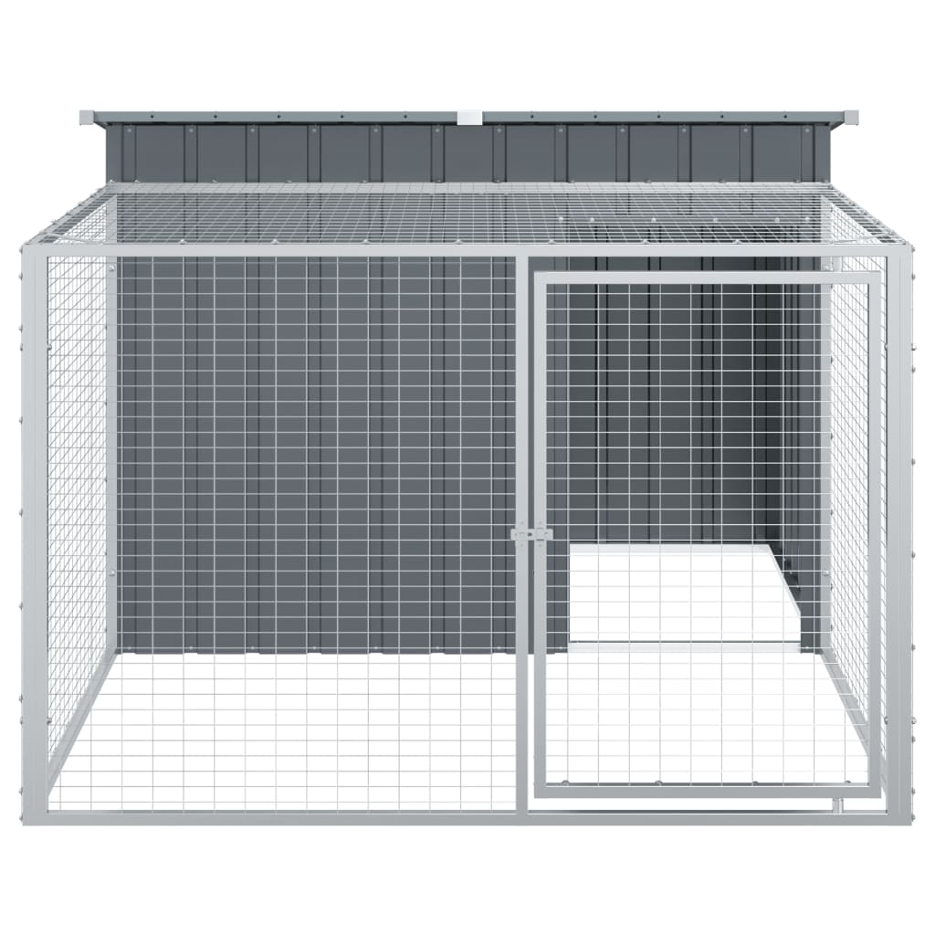 Hundehütte mit anthrazitfarbenem Innenhof 153x194x110 cm