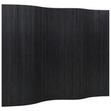 Cloison de séparation noir 165x250 cm bambou