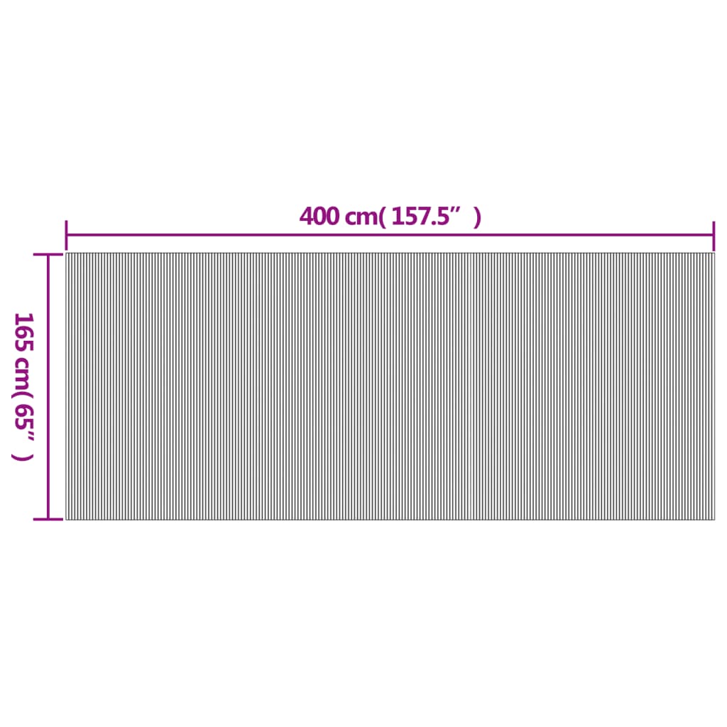 Light natural partition wall 165x400 cm bamboo