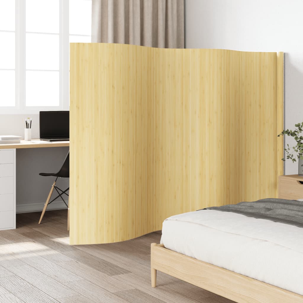 Light natural partition wall 165x400 cm bamboo