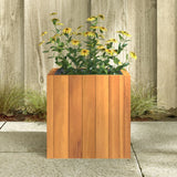 Jardinière 25x25x25 cm bois massif d'acacia