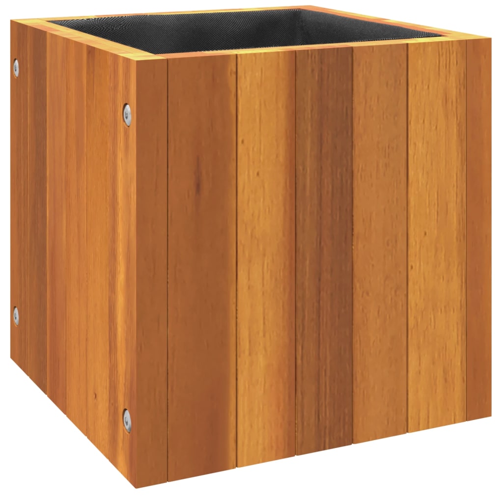 Jardinière 25x25x25 cm bois massif d'acacia