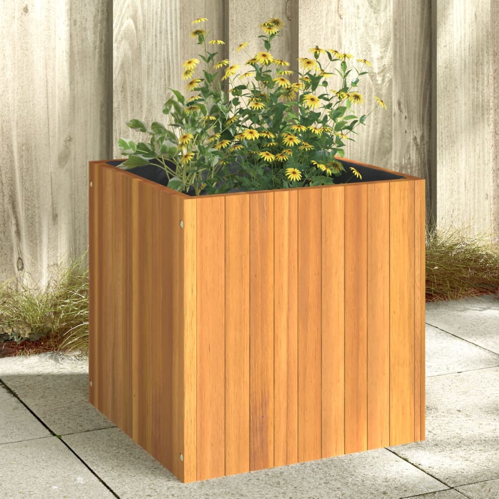 Jardinière 45x45x45 cm bois massif d'acacia