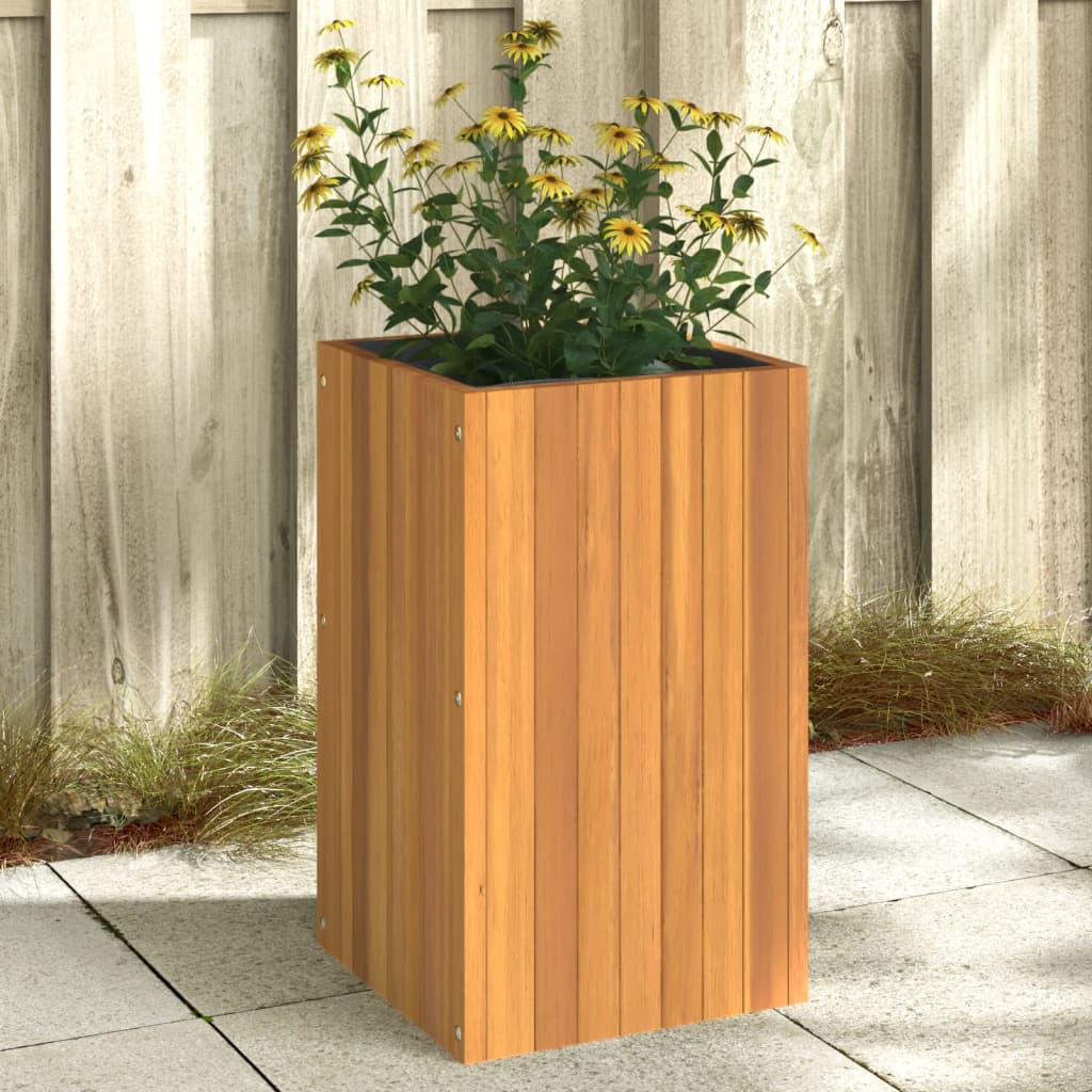 Jardinière 35x35x60 cm bois massif d'acacia