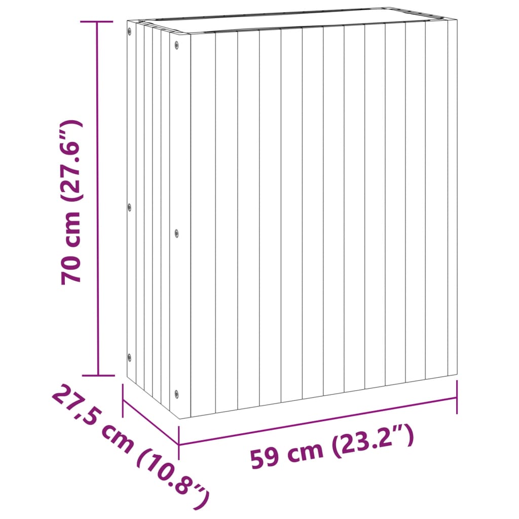 Jardinière 59x27,5x70 cm bois massif d'acacia