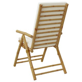 Chaises inclinables de jardin pliantes lot de 2 coussins bambou