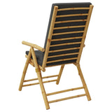 Chaises inclinables de jardin pliantes lot de 2 coussins bambou