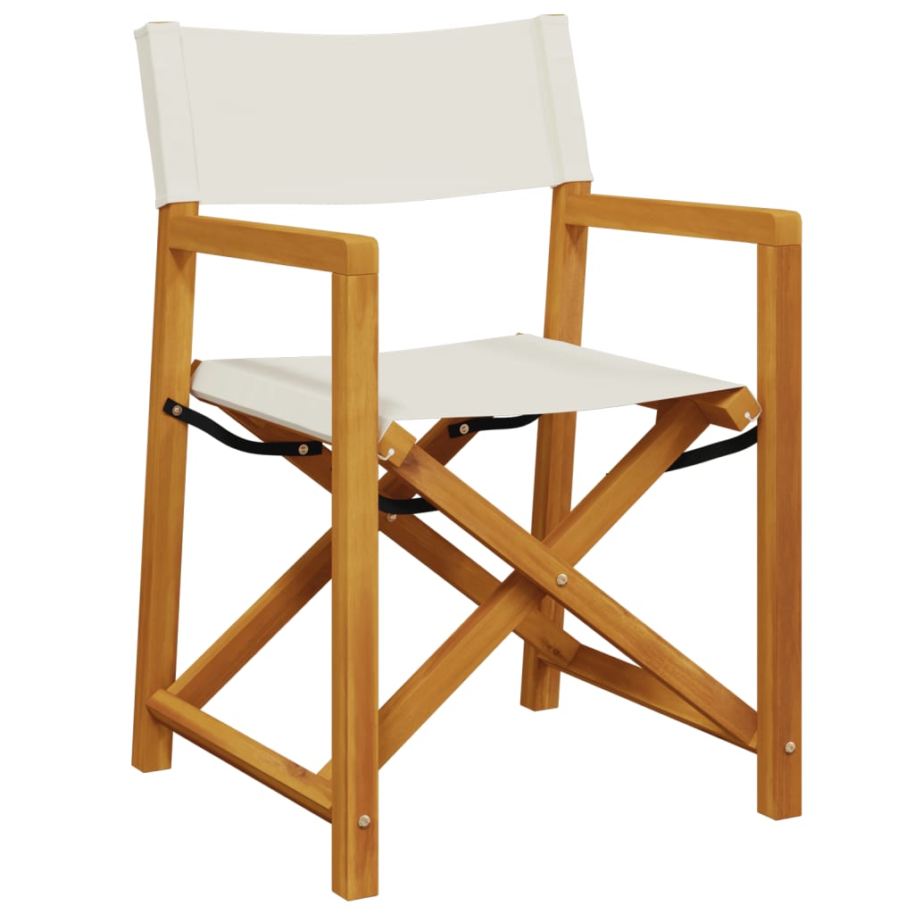 Chaises de jardin pliables lot de 2 blanc crème tissu