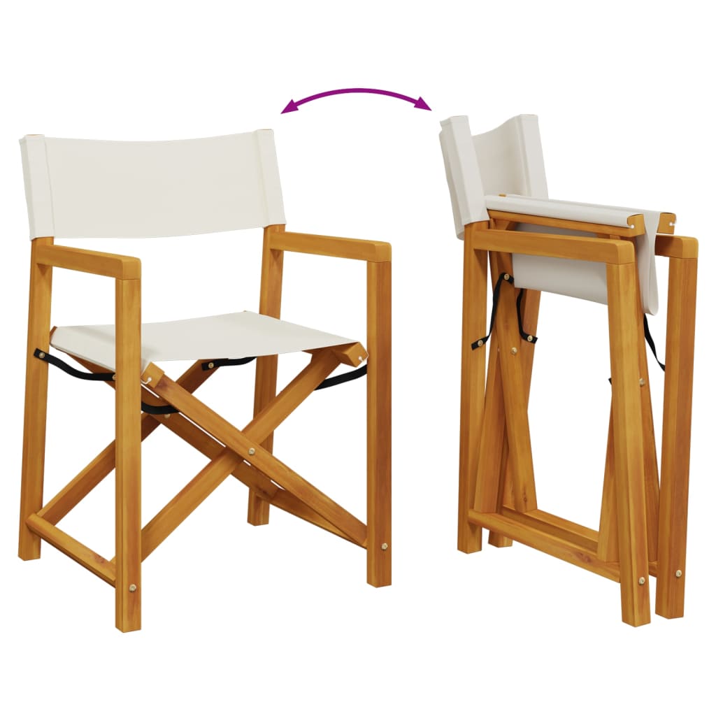 Chaises de jardin pliables lot de 2 blanc crème tissu