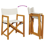 Chaises de jardin pliables lot de 2 blanc crème tissu