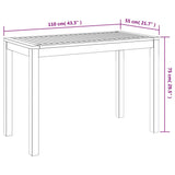 Table à manger de jardin 110x55x75 cm bois massif d'acacia