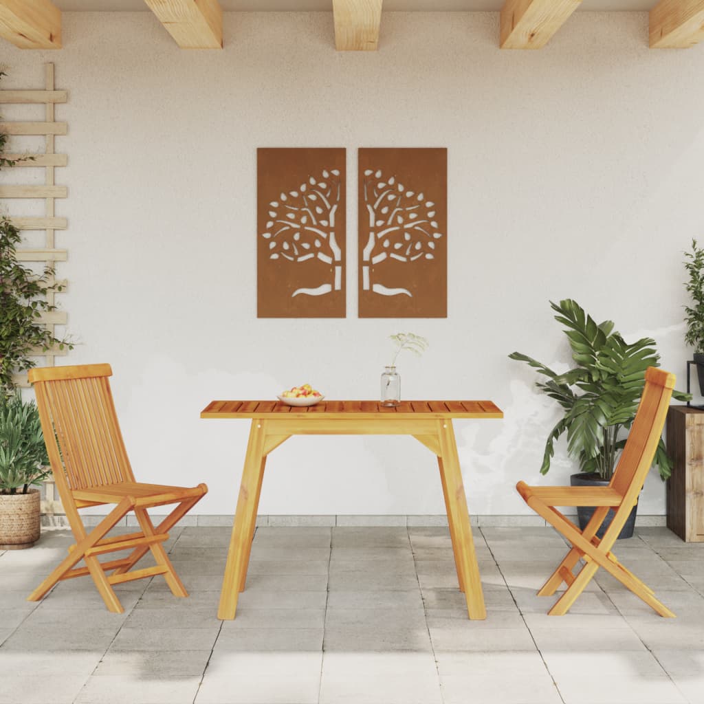 Table à manger de jardin 110x56x75 cm bois massif d'acacia