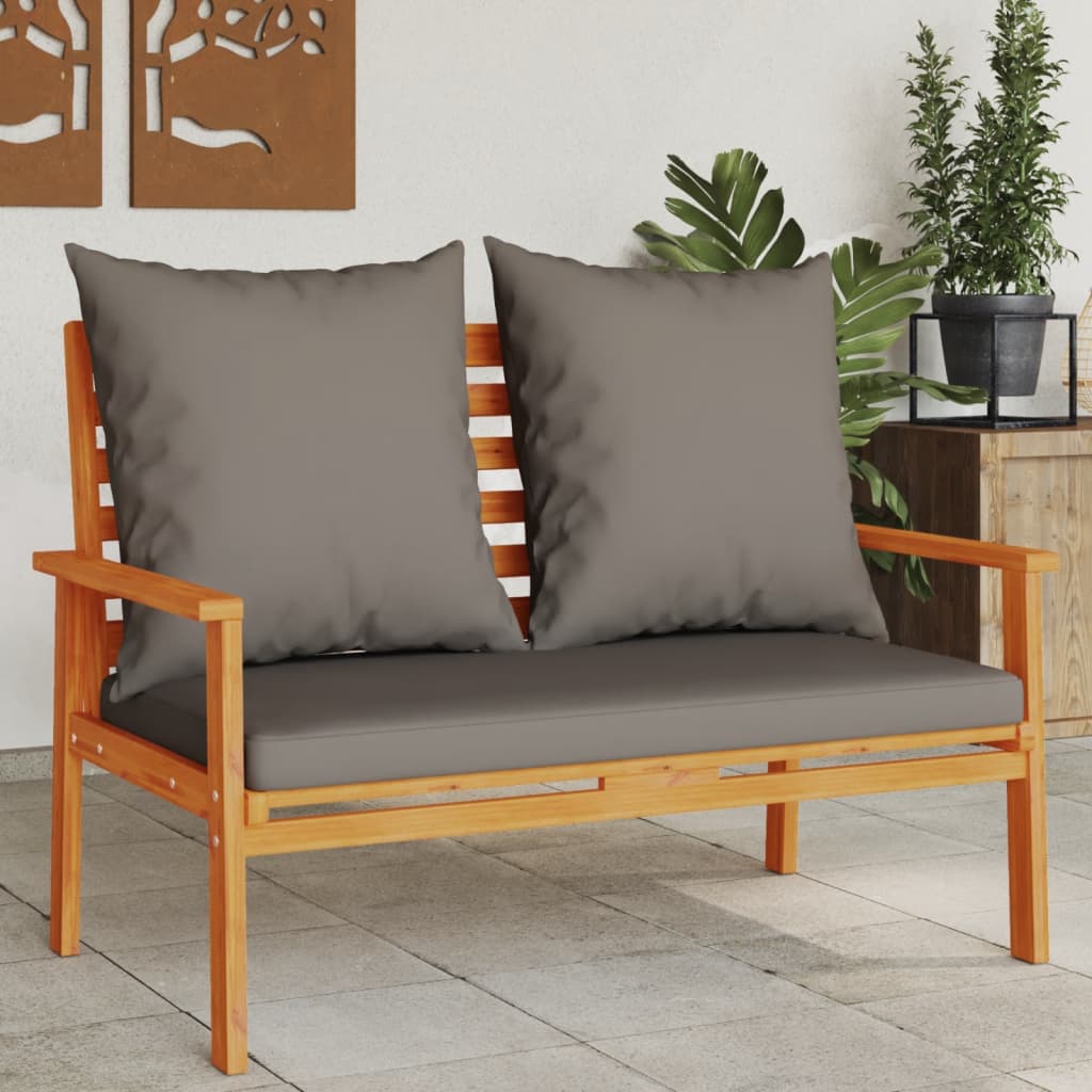 Canapé de jardin 120 cm avec coussin bois d'acacia massif