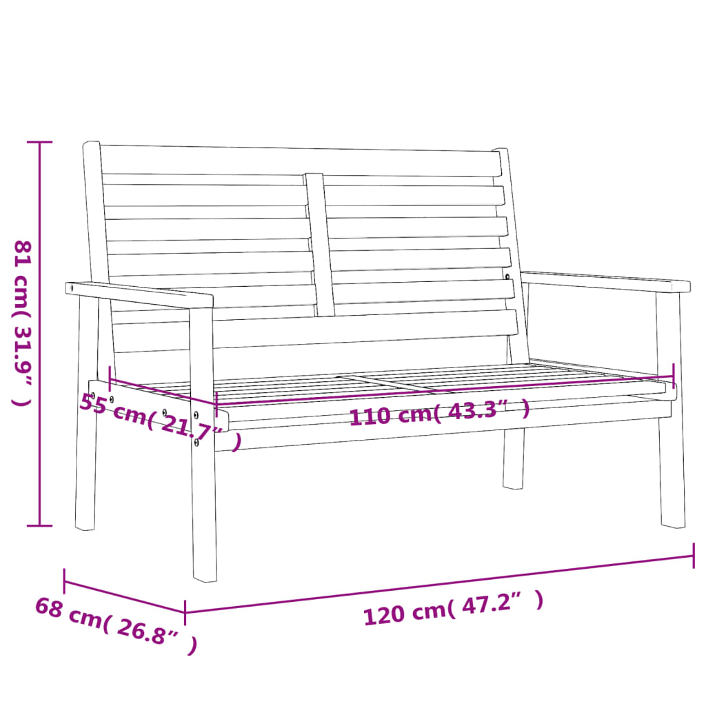 Ensemble de jardin bois massif d'acacia