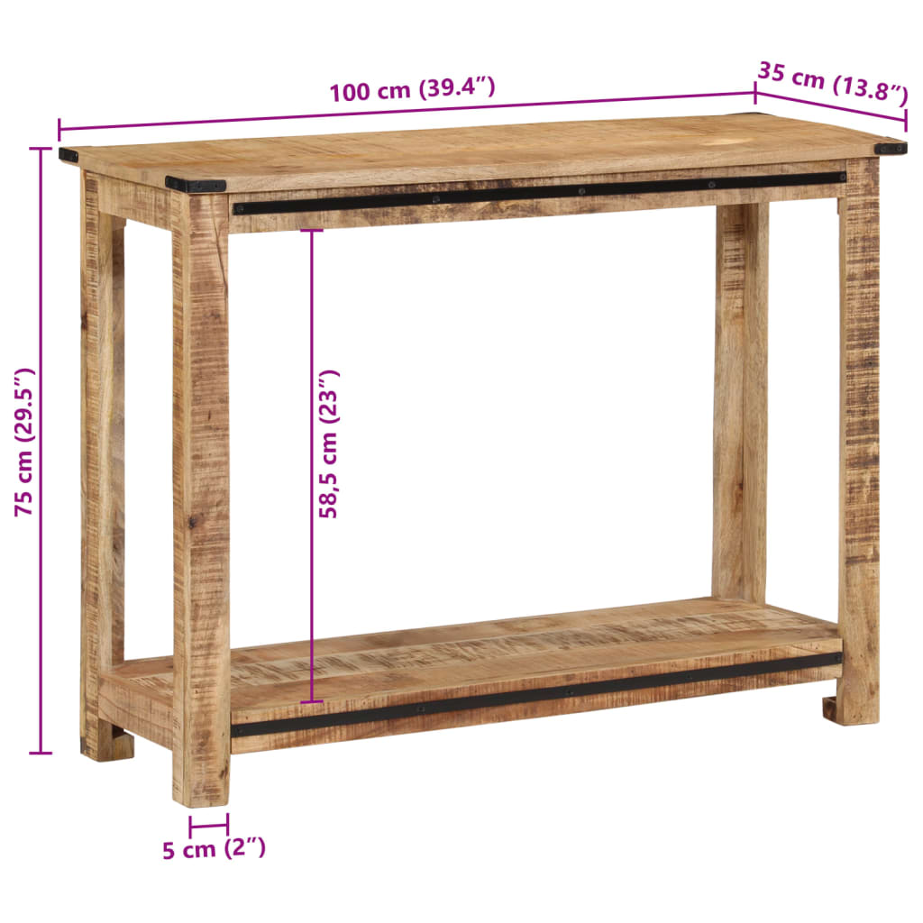 Konsolentisch 100x35x75 cm aus massivem Mangoholz