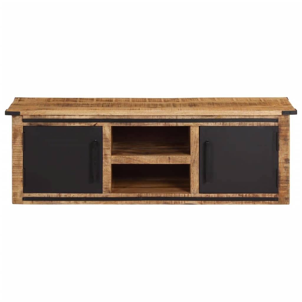 Meuble TV avec portes 105x35x36 cm bois massif de manguier