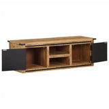 Meuble TV avec portes 105x35x36 cm bois massif de manguier