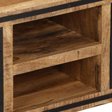 Meuble TV avec portes 105x35x36 cm bois massif de manguier