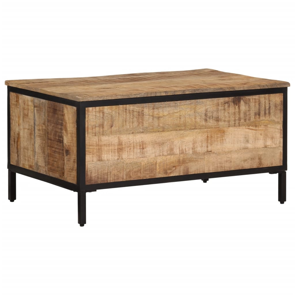 Table basse 80x50x40 cm bois de manguier massif brut