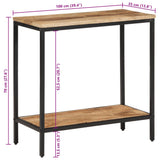 Konsolentisch 100x35x70 cm rohes massives Mangoholz