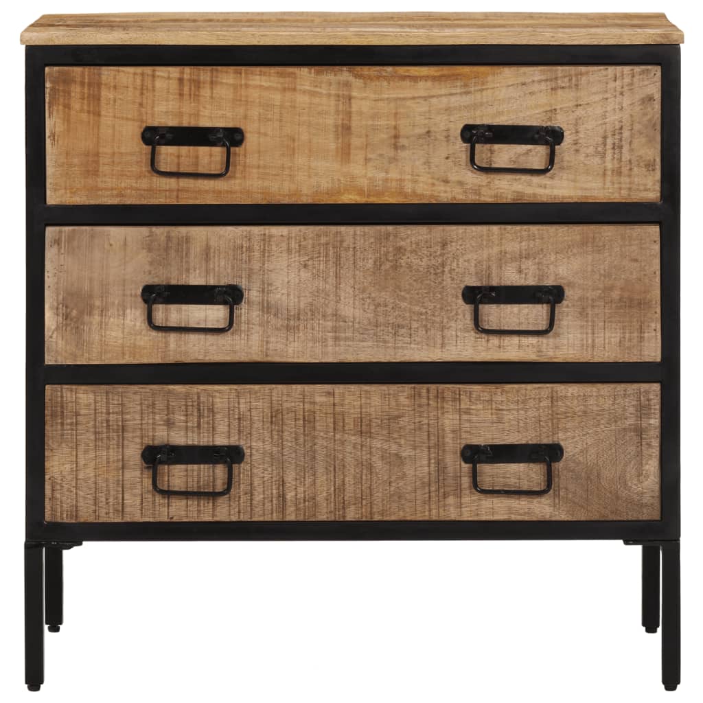 Buffet 70x35x70 cm bois de manguier brut massif