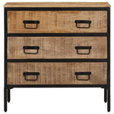 Buffet 70x35x70 cm bois de manguier brut massif