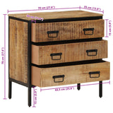 Buffet 70x35x70 cm bois de manguier brut massif