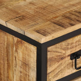 Meuble TV 90x35x40 cm bois massif de manguier brut