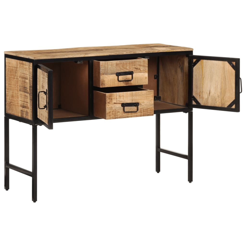 High sideboard 100x35x75 cm solid raw mango wood